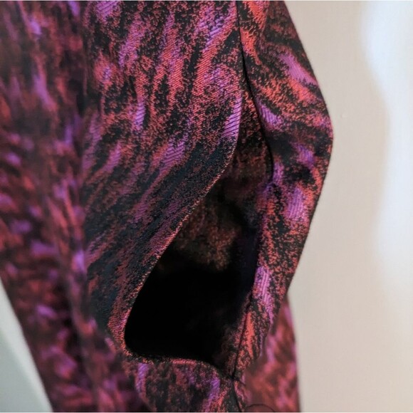 Calvin Klein Pink Red Jacquard Halter A Line Fit & Flare Cocktail Party Dress 2P - Picture 3 of 8